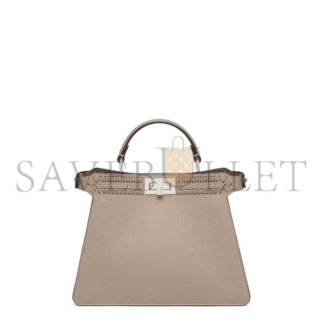 FENDI PEEKABOO ISEEU BROWN BRAIDED LEATHER BAG 8BN327ANX8F1C6L (33*25*13cm)